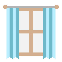 Illustration of Curtain Window design Flat Icon
