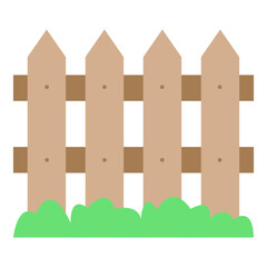 Illustration of Fence Yard design Flat Icon