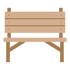 Illustration of Wooden Chair design Flat Icon