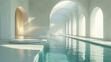 Obraz na płótnie Canvas Soft Light Indoor Liminal Space Pool