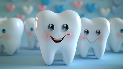 Obraz premium animation of a tooth, with a smile, concept of good oral health generative ai