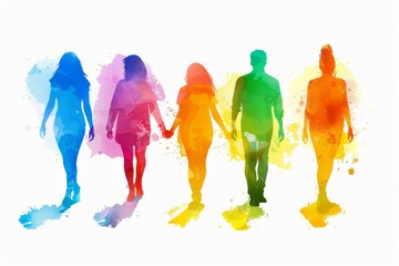 LGBTQ Pride energetic. Rainbow discovery freedom colorful costumes diversity Flag. Gradient motley colored aquamarine LGBT rights parade festival tenderness diverse gender illustration