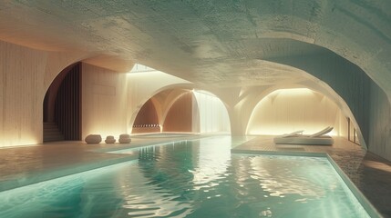Soft Light Indoor Liminal Space Pool
