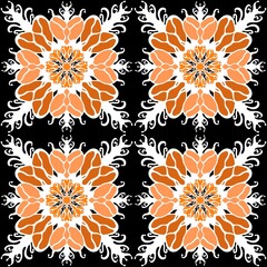 Summer floral print seamless mandala flower pattern for fabrics and wrapping paper and kids clothes textiles