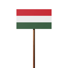 Schild mit der Flagge Ungarns