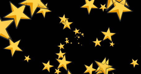 Obraz premium Image of moving stars on black background
