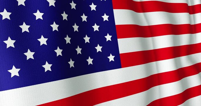 Animation of waving american flag background