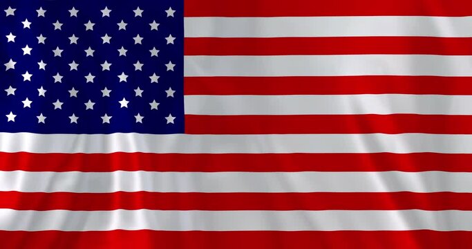 Animation of waving united states of america flag, full frame background