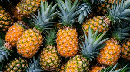 Fototapeta premium Pile on pineapples generative ai