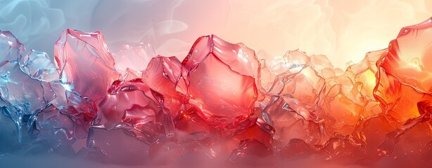 geometric abstract gradient background for digital web design, in the style of molecular structures, white background, light red and azure, abstraction. Generative AI