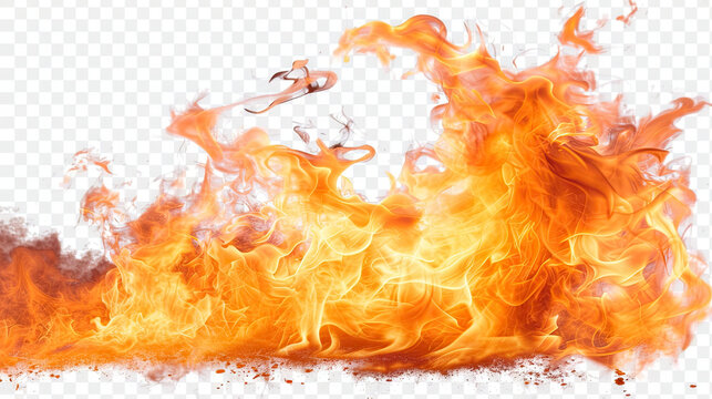 Realistic Fire Flame Effect on Transparent Background