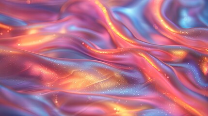 Obraz premium holographic abstract background, in the style of light violet and sky-blue, sinuous lines, fluid lines and curves, light blue and white. Generative AI.