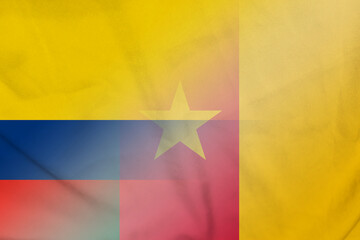 Colombia and Cameroon national flag international negotiation KHM COL