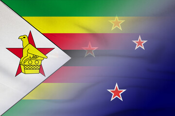 Zimbabwe and New Zealand national flag international relations NZL ZWE