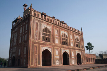 Agra, Uttar Pradesh / India - February 8, 2012 : An architectural exterior view of the Kanch Mahal...