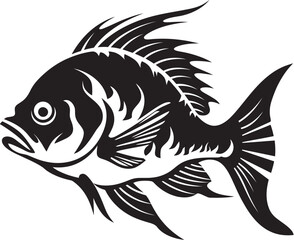 Streamside Sketches Tropical River Fish Vector Collection Aquatic Allure Black Vector Fish Graphics