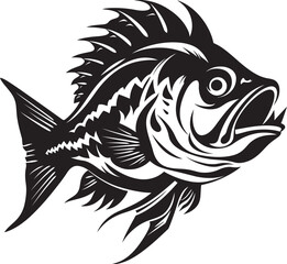 Coastal Characters Tropical River Fish Vector Illustrations in Black Streamside Splendor Black Vector Fish Graphics