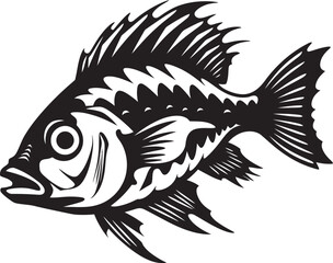 Aquatic Ambiance Tropical River Fish Vector Art in Black Nautical Navigators Black Vector Fish Icons Inspired by Tropical Rivers