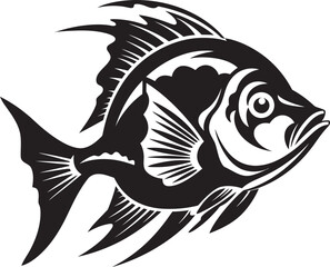 Streamside Sketches Tropical River Fish Vector Art in Black Coastal Contrasts Black Vector Fish Designs Inspired by Tropical Life