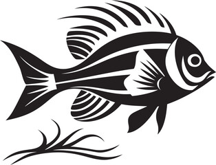 Inked Inspirations Black Vector Fish Graphics Inspired by Tropical Waters Whimsical Waters Tropical River Fish Vector Icons in Black