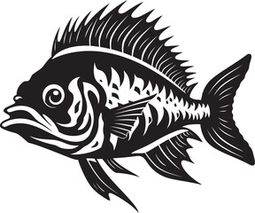 Tropical Tidings Vector Tropical River Fish Graphic Art Bold Black Beauties Vector Tropical River Fish Designs