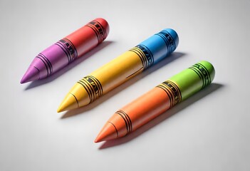 fictional unbranded isolated multi coloredtoy crayons