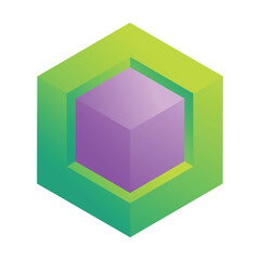 futuristic shape, cube vector design