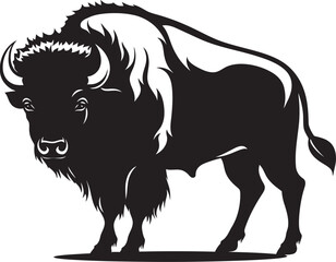 Honoring Traditions Black Bison Logo Echoes of the Wild Black Bison Vector Graphic