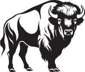 Wisdom and Strength Black Bison Logo Connecting with the Wild Black Bison Vector Graphic