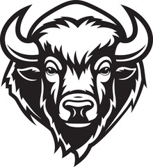 Black and Bold Unleash the Bison Spirit Unleash the Beast Black Bison Logo Icon