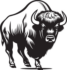 Unleash the Beast Black Bison Logo Icon Bison Power Black Vector Design