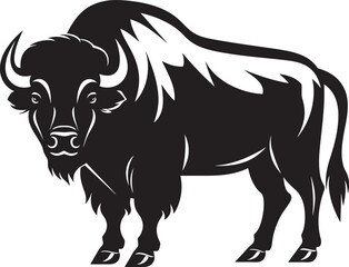 Bison Outline Bold and Sleek Design The Black Silhouette A Powerful Bison Icon