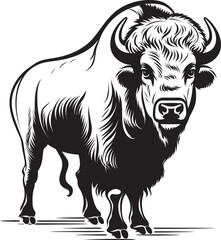 Black Bison A Powerful Icon in Vector Majesty in Black Bison Logo Design