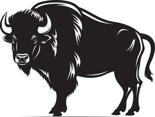 Strength and Stoicism Black Bison Logo Vector The Unwavering Bison Vector Logo Design