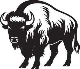 Obraz premium Bison Silhouette A Vector Icon for Leaders Whispers of the Plains Black Bison Vector Icon