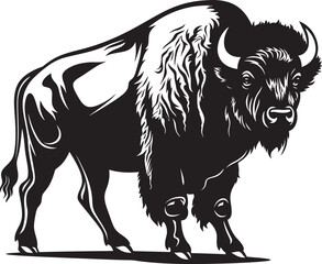 Thunderhoof Black Bison Logo Design with Impact The Unstoppable Bison Icon in Vector