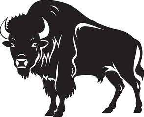 Breaking Barriers Bison Icon in Vector Unflinching Determination Black Bison Logo Design