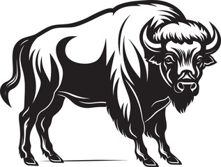 Blazing the Trail Black Bison Logo Design Breaking Barriers Bison Icon in Vector