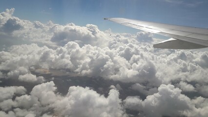 Naklejka premium view from airplane window