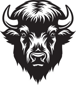 Black Diamond A Bison Icon in Vector Monolith of Might Black Bison Logo Design