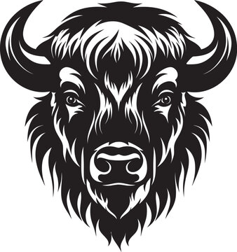 Shadow of the Bull Black Bison Logo Design Black Diamond A Bison Icon in Vector