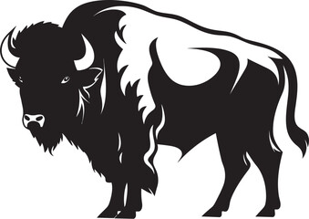 From Wilderness to Brand Black Bison Iconography The Essence of Resilience Black Bison Vector Graphic