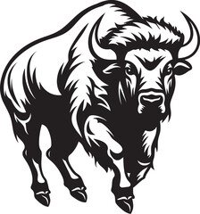 Timeless Strength Black Bison Logo for Centuries Black and Proud The Unwavering Bison Silhouette