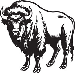 Black and Bold The Power of the Bison Stand Tall Black Bison Logo
