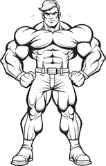 Fototapeta na wymiar Ink Stained Titan A Bodybuilder Caricature with a Hint of the Unknown From Gym Rat to Graphic Enigma This Caricature Sparks Curiosity