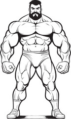 Swoleness with a Heart Black Bodybuilder Caricature The Gigantic Gentle Giant Black Muscleman Mascot Icon