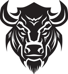 Strength and Stability A Bull Head Icon for Enduring Success Resilience and Resolve A Bull Mascot for Overcoming Challenges