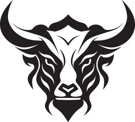 Resilience and Resolve A Bull Mascot for Overcoming Challenges Pioneering Spirit A Bull Head Icon for Trailblazing Brands
