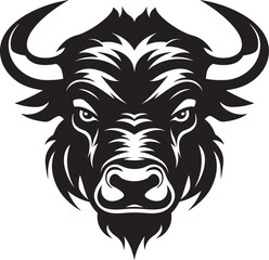 The Enigmatic Bull A Mascot Head with a Mysterious Gaze Ink Stained Strength A Bull Head Icon with Grit