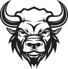 Ink Stained Strength A Bull Head Icon with Grit From Pasture to Enigma A Bull Mascot Sparking Curiosity